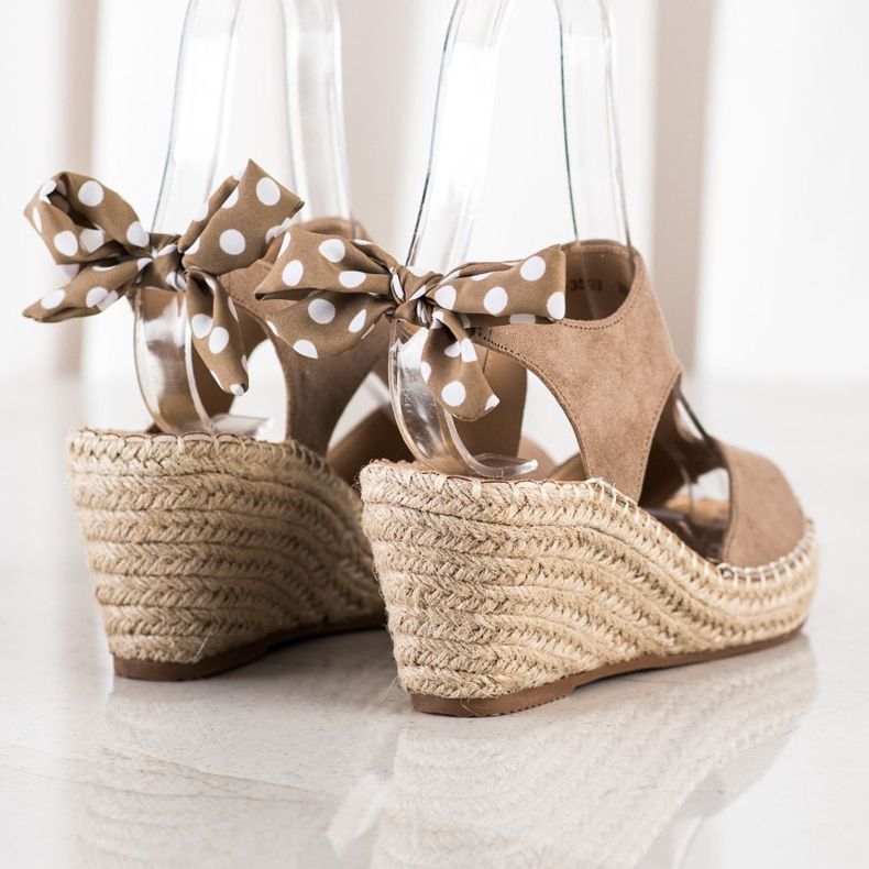 Evento Espadrilles Sandals With Bow brown 1