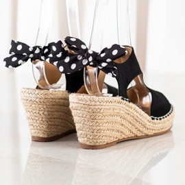 Evento Espadrilles Sandals With Bow black 1