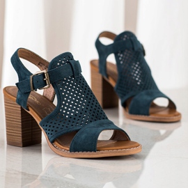 Evento Openwork Sandals In The Spring multicolored blue green 1