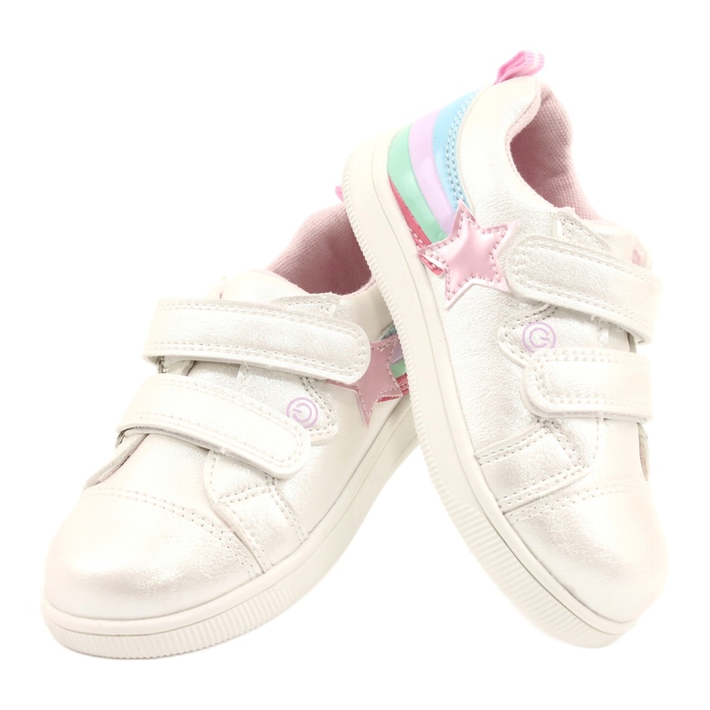 Evento Girls' sports shoes with a star 21Dz23-3904 white 7