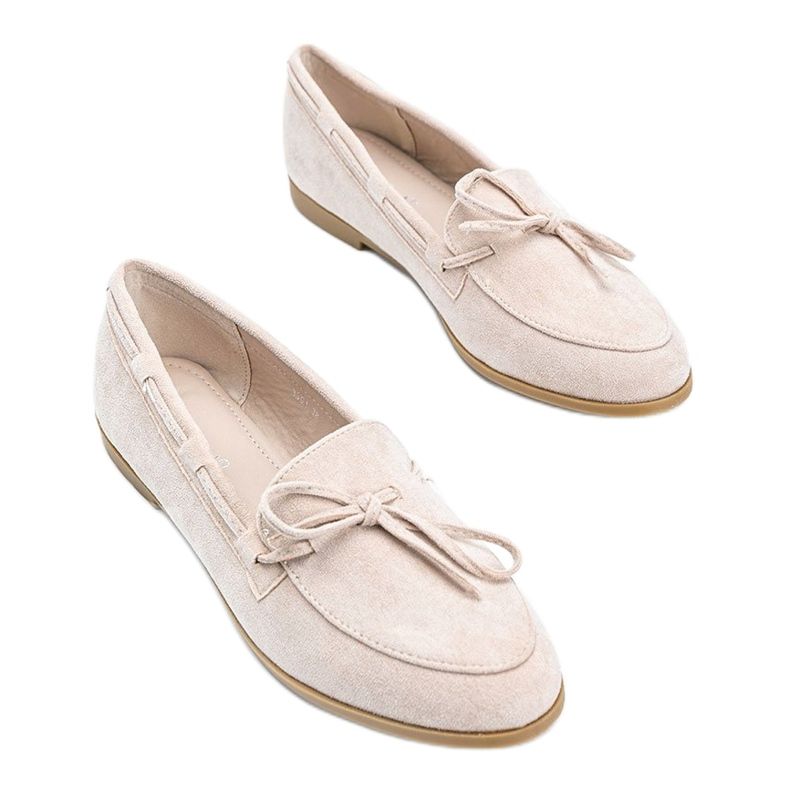 Beige moccasins made of Kierra eco-suede 1