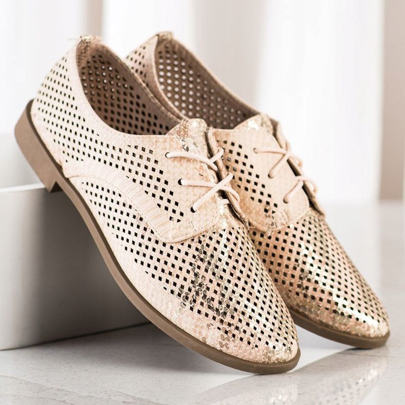 SHELOVET Openwork shoes for spring beige 2
