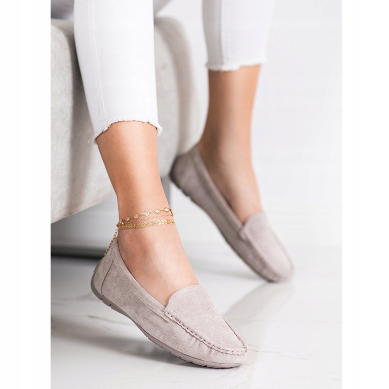 SHELOVET Gray Loafers With Suede grey 1