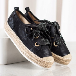 Mannika Espadrilles With Decorative Binding black 1