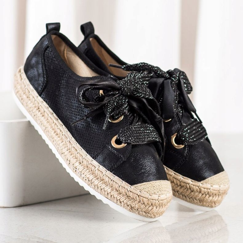 Mannika Espadrilles With Decorative Binding black 1