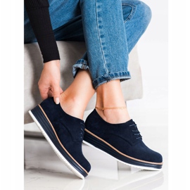 Renda Openwork shoes on the platform navy blue blue 2