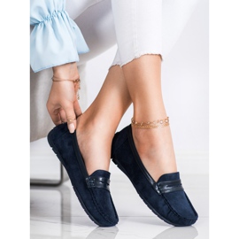SHELOVET Comfortable blue loafers navy blue 1