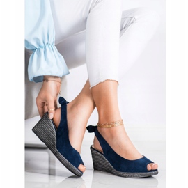 Slip-on sandals on the VINCEZA wedge navy blue blue 1