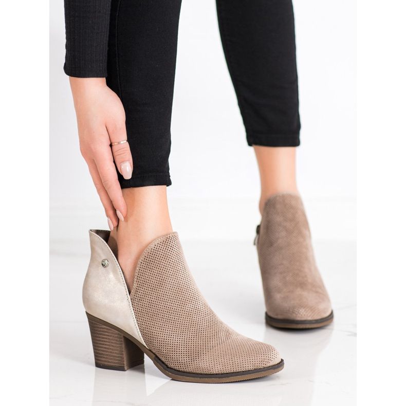 Filippo Spring Booties With A Cut beige brown 1