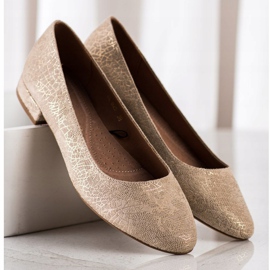 Sergio Leone BL625 Flat Heel Ballerinas beige golden 2