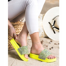 Seastar Fashionable Slippers On The Platform silver green 1