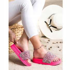 Seastar Fashionable Slippers On The Platform pink silver 1
