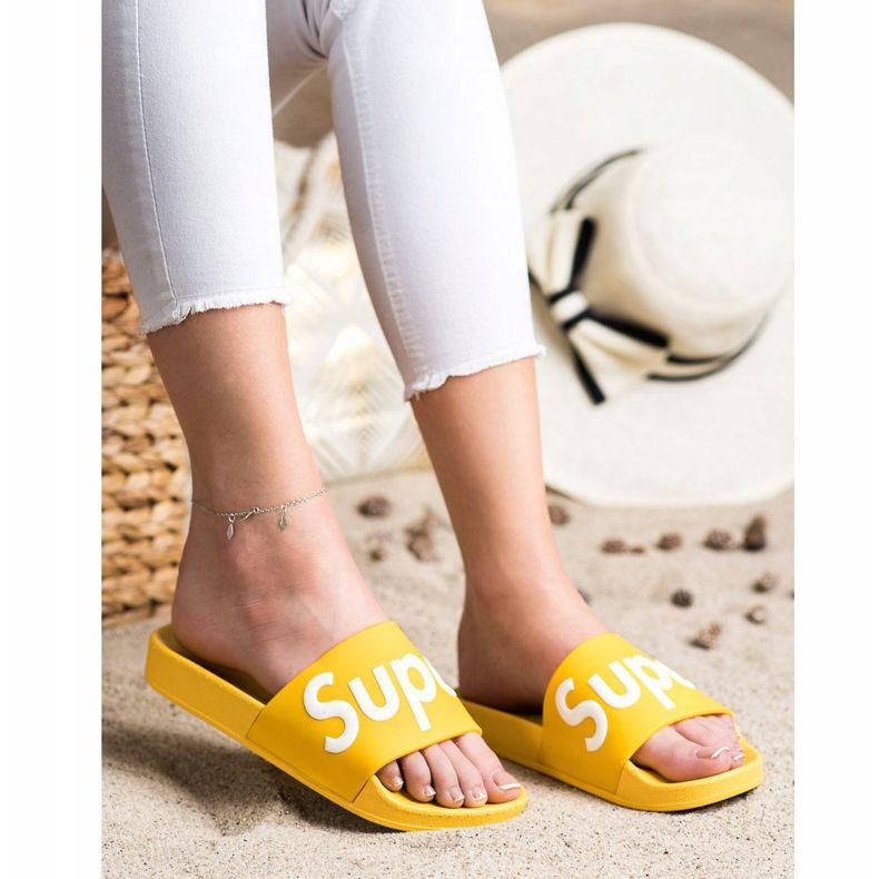 Seastar Super Rubber Slippers white yellow 2