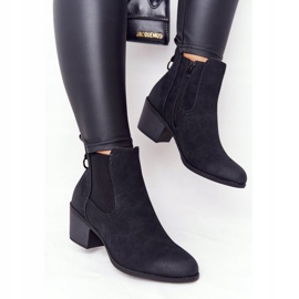 PJ1 Women's Black Warm Boots Jodhpur Heel Trinity 1