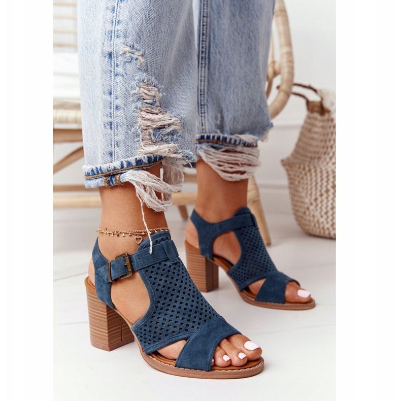EVE Openwork Sandals On A Blue Hey Lover Bar multicolored green 1