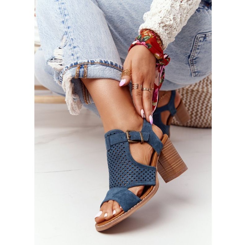 EVE Openwork Sandals On A Blue Hey Lover Bar multicolored green 2