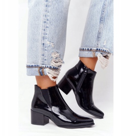 Lacquered Boots On High Heel Sergio Leone BT153 Black 2