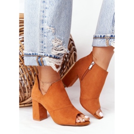 Spring Suede Boots On A Post Vinceza 21-17095 Camel brown 1