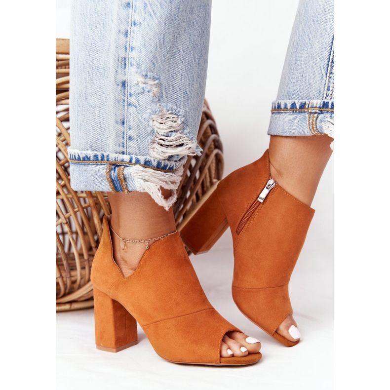 Spring Suede Boots On A Post Vinceza 21-17095 Camel brown 1