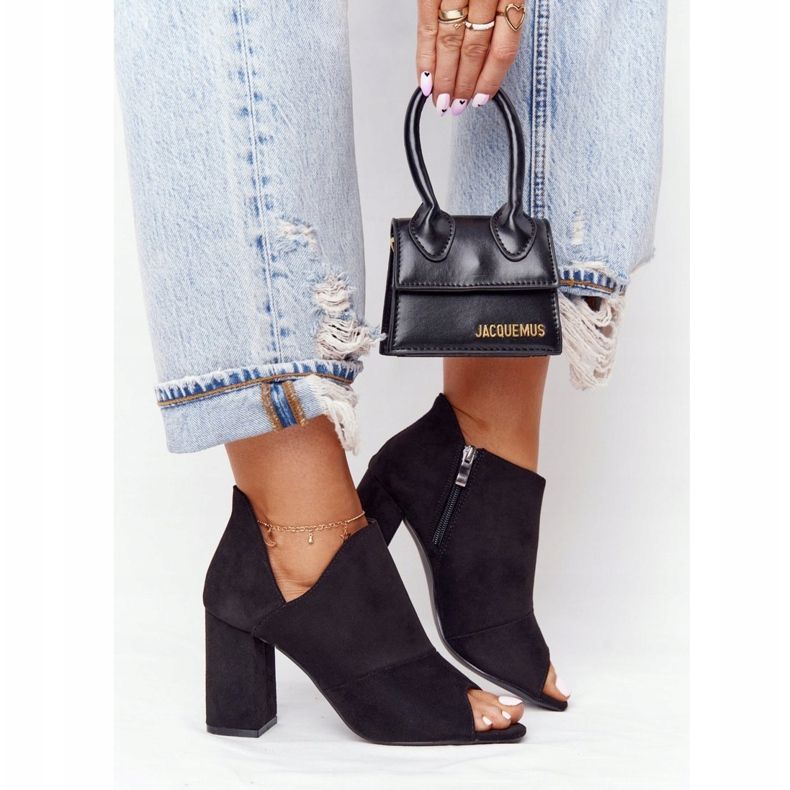 Spring Suede Boots On A Post Vinceza 21-17095 Black 2