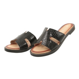 Filippo Shiny varnished flaps black leather insert 3