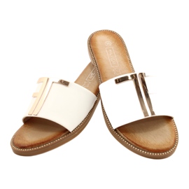 Filippo Fashionable women's white and gold slippers 3