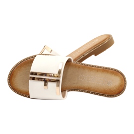 Filippo Fashionable women's white and gold slippers 4