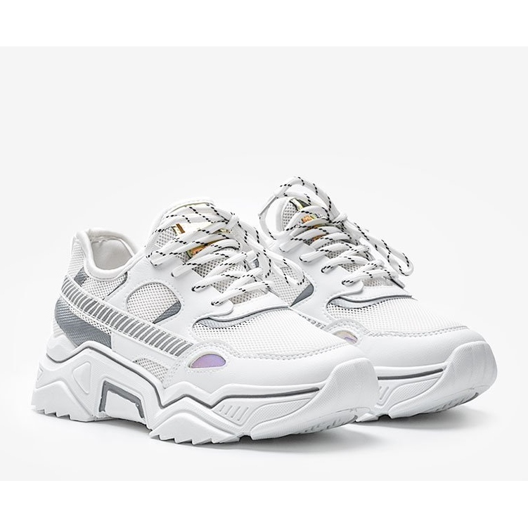 White sneakers on a thick Leanna sole 1