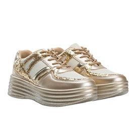 Gold glitter sneakers with a chunky Laurel sole golden 1