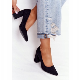 Suede Pumps On A Bar Sergio Leone PB216 Black 1