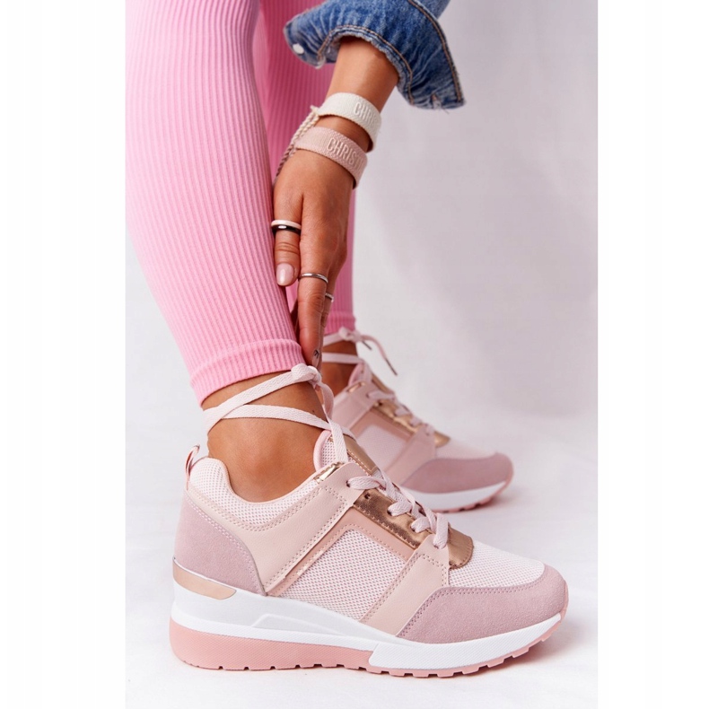 PS1 Wedge Sneakers Pink Bye Bye Love golden 1