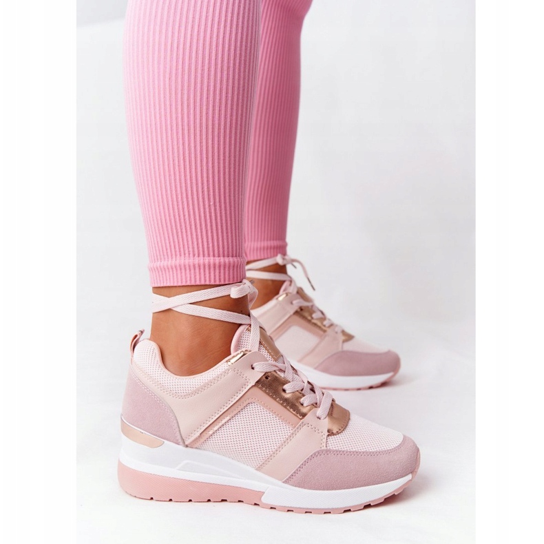 PS1 Wedge Sneakers Pink Bye Bye Love golden 2