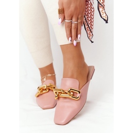 Pink Call On Me Slippers With Uppers And Chain 2