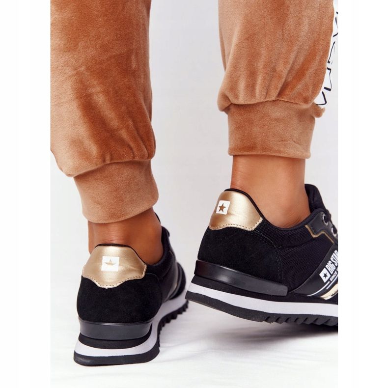 Women's sports shoes Memory Foam Big Star HH274272 Black golden 1