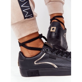 Women's Leather Sneakers Big Star HH274078 Black-Silver 1