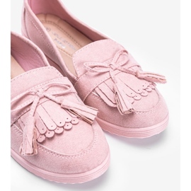 Magdalena pink loafers with fringes 1