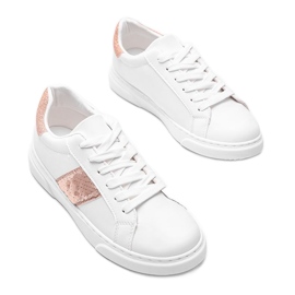 White sneakers decorated with Ana sequins 1