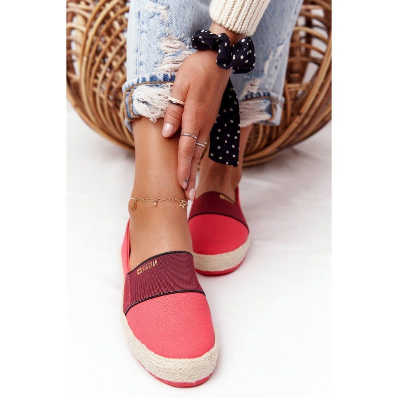Red Espadrilles On A Braided Sole Big Star HH274478 1
