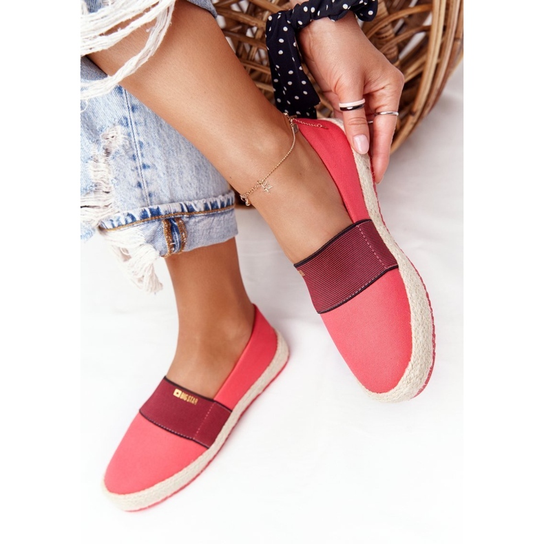Red Espadrilles On A Braided Sole Big Star HH274478 2
