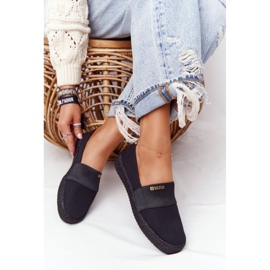 Black Espadrilles On A Braided Sole Big Star HH274482 golden 2