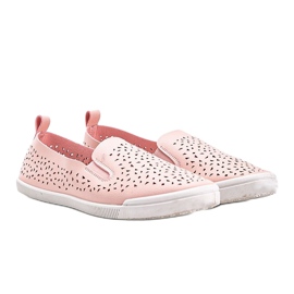 Maegan pink openwork sneakers 1