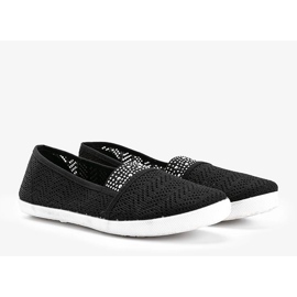 Black openwork sneakers with Annabella cubic zirconia 1