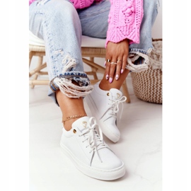 Women's Leather Sneakers White Nicole 2640 2