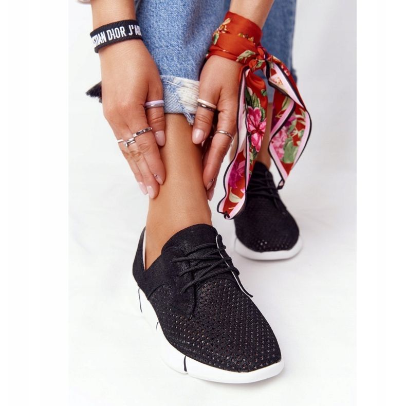 EVE Women's Black Leather Sports Shoes Day Trip 1