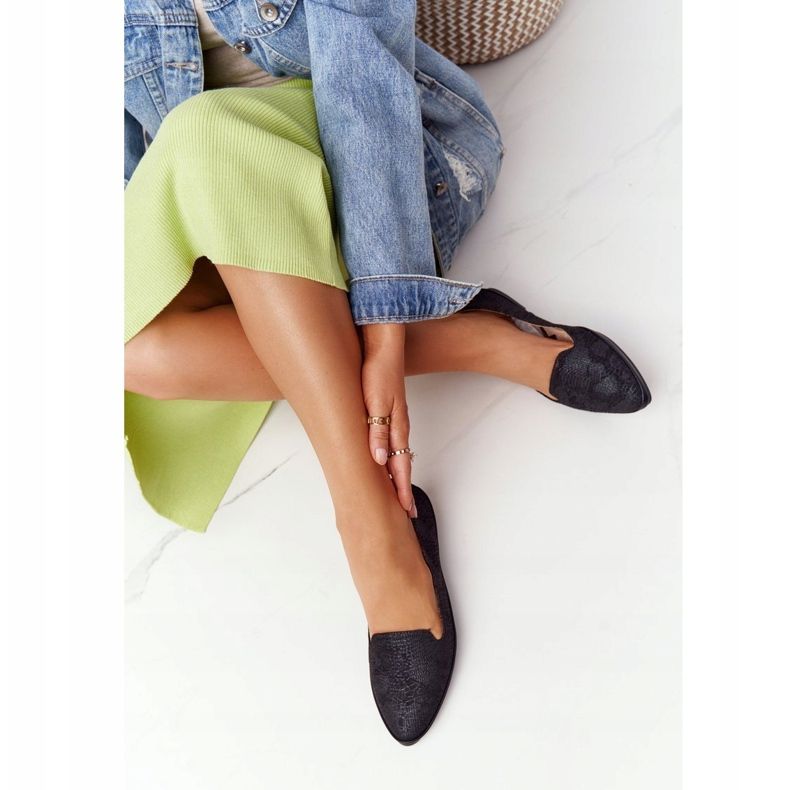 Women's Loafers Sergio Leone MK700 Suede Black 1