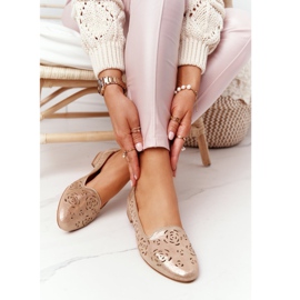 Openwork loafers Sergio Leone BL627 Gold beige golden 1 Openwork loafers Sergio Leone BL627 Gold beige golden 1