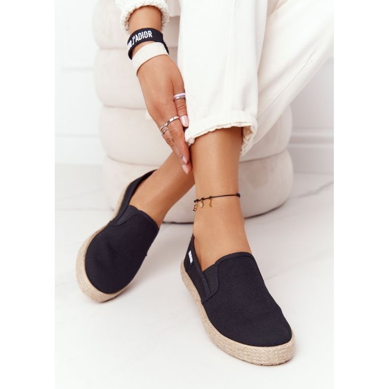 Black Espadrilles On A Braided Sole Big Star DD274017 1