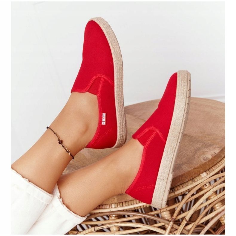 Red Espadrilles On A Braided Sole Big Star DD274018 2