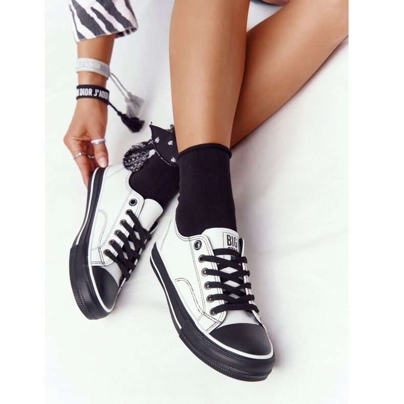 Women's Leather Sneakers Big Star HH274147 White and Black 1 Women's Leather Sneakers Big Star HH274147 White and Black 1