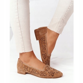 Openwork Loafers Sergio Leone BL627 Red brown 2